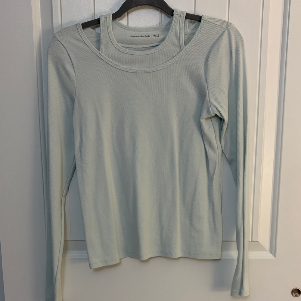Abercrombie Kids Soft Green Long Sleeve Top